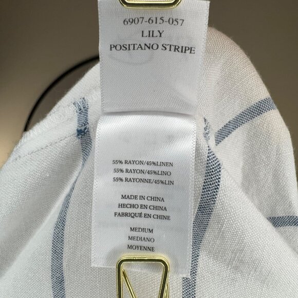 LIKE NEW Rails Lily Positano Stripe Blouse Women’s Medium (M) Rayon & Linen - Picture 9 of 10